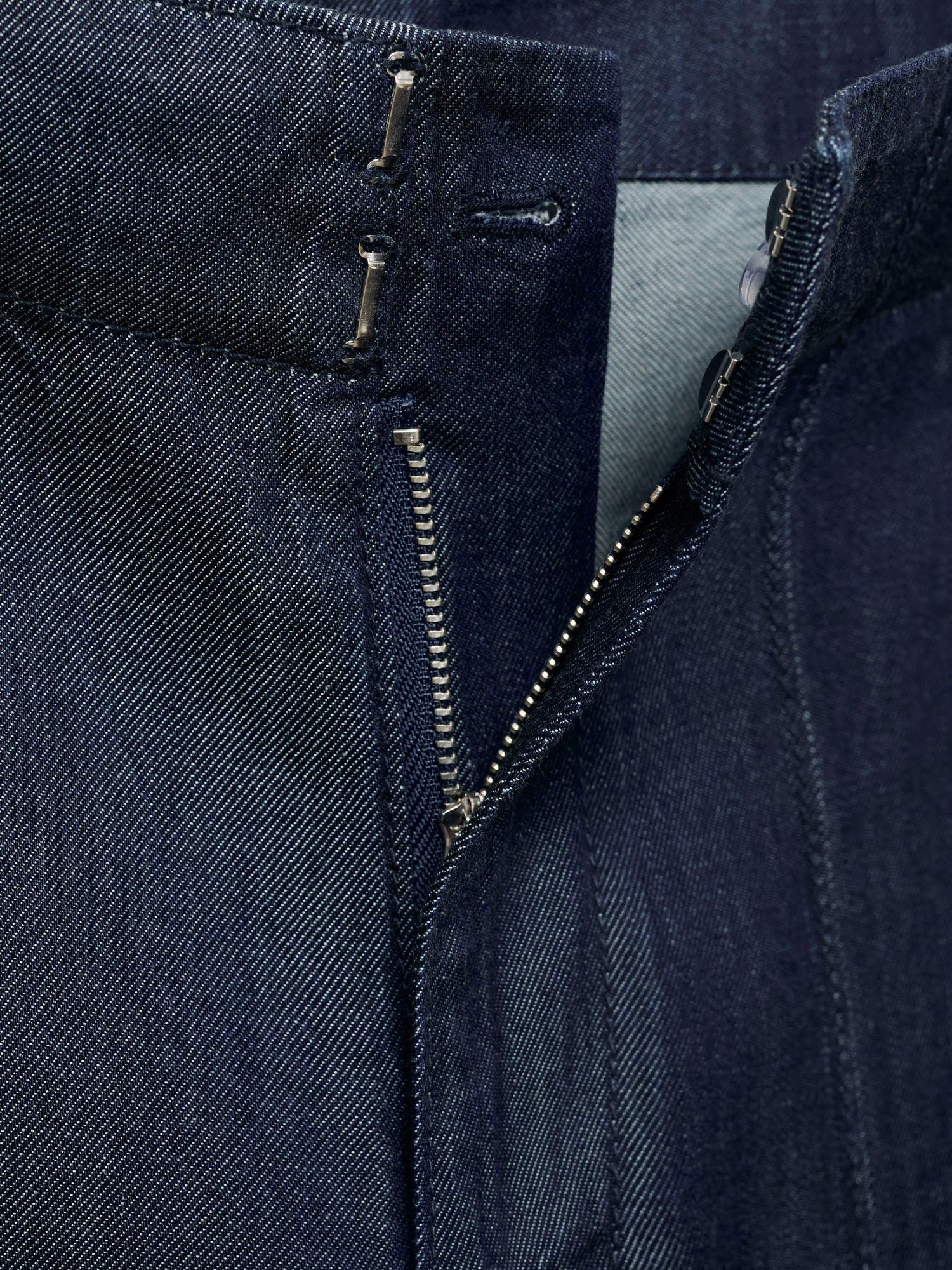 Product image 7 of 7, which shows Mango Lua Denim Wide Leg Trousers, Dark Blue, M