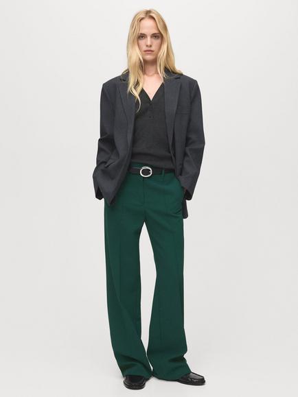 Mango Maca Tailored Trousers - view 2, Green
