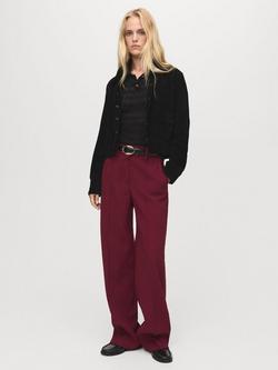 Mango Maca Tailored Trousers - view 2, Dark Red