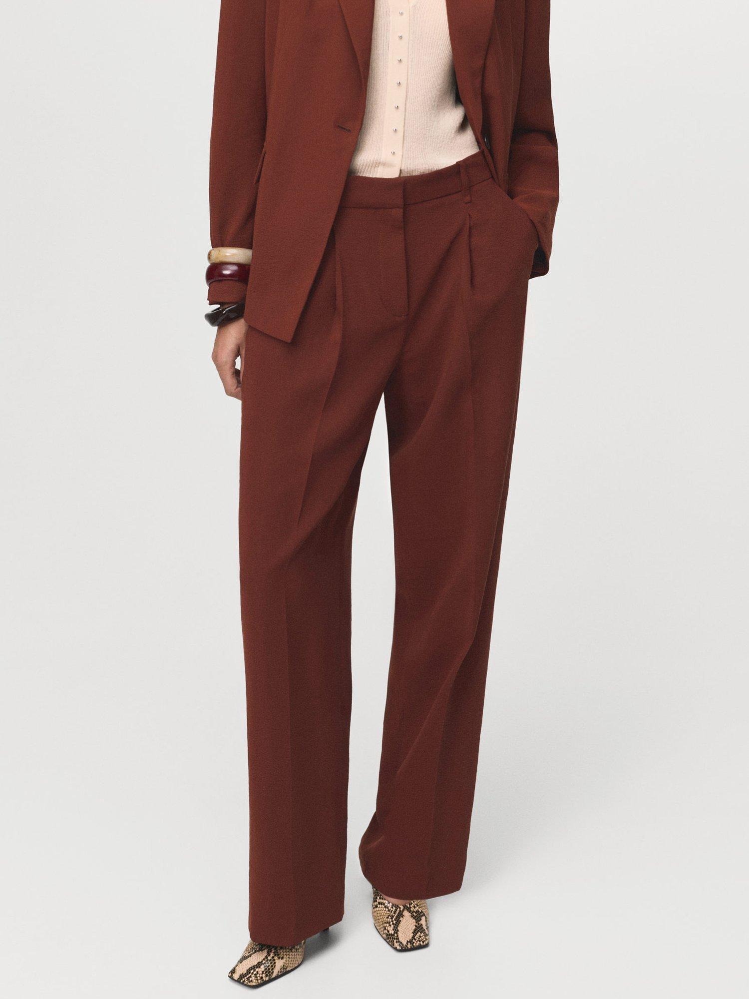 Product image 1 of 8, which shows Mango Paris Tailored Trousers, Medium Orange, 10