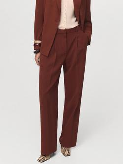 Mango Paris Tailored Trousers, Medium Orange, Medium Orange