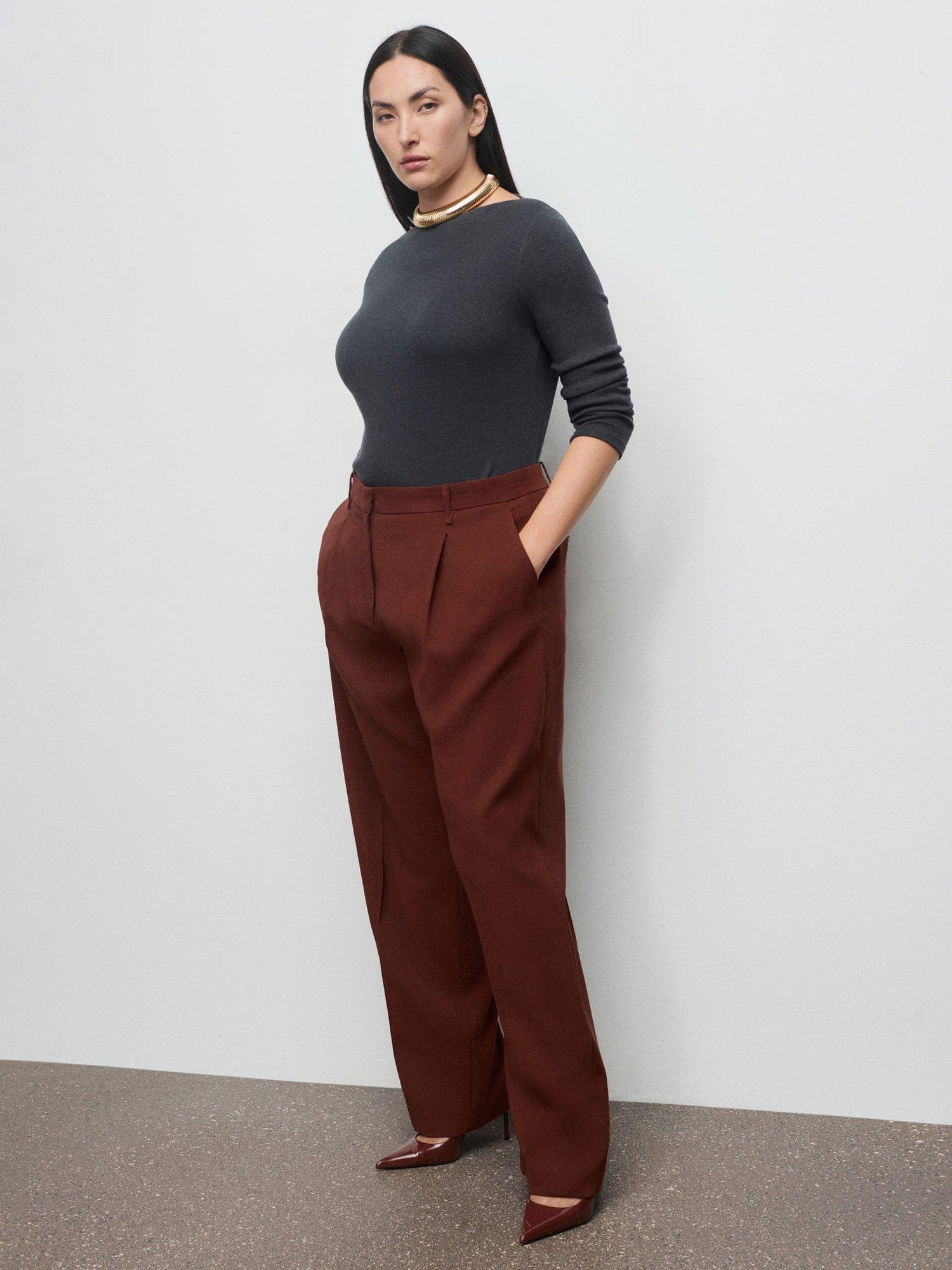 Product image 7 of 8, which shows Mango Paris Tailored Trousers, Medium Orange, 10