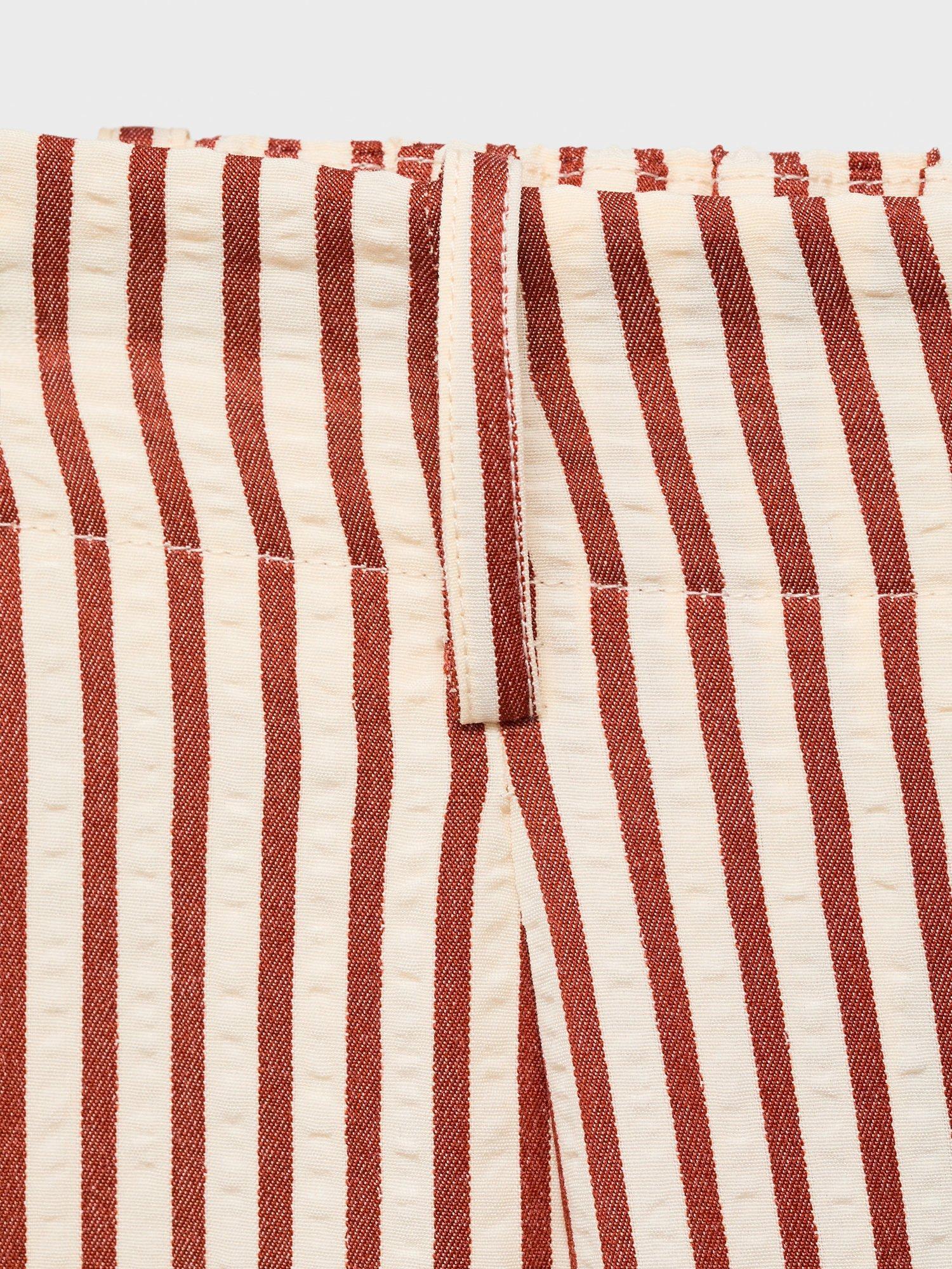 Product image 5 of 8, which shows Mango Sal Stripe Trousers, Orange, XL