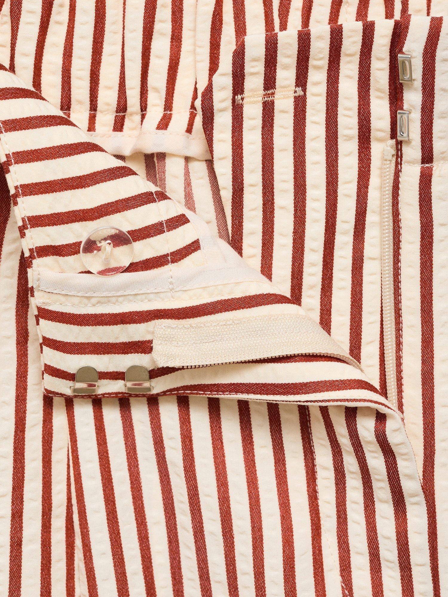 Product image 8 of 8, which shows Mango Sal Stripe Trousers, Orange, XL