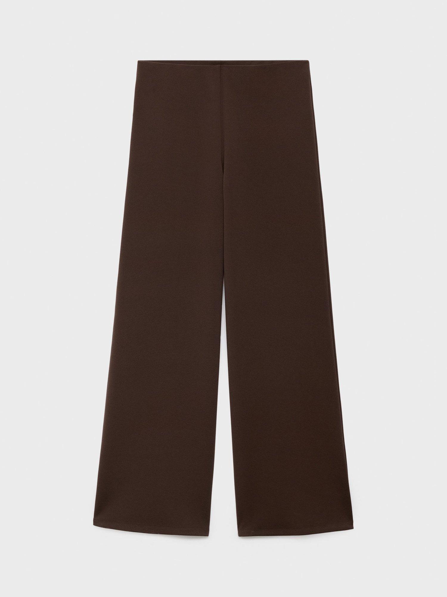 Product image 3 of 7, which shows Mango Salve Wide Leg Trousers, Brown, XS