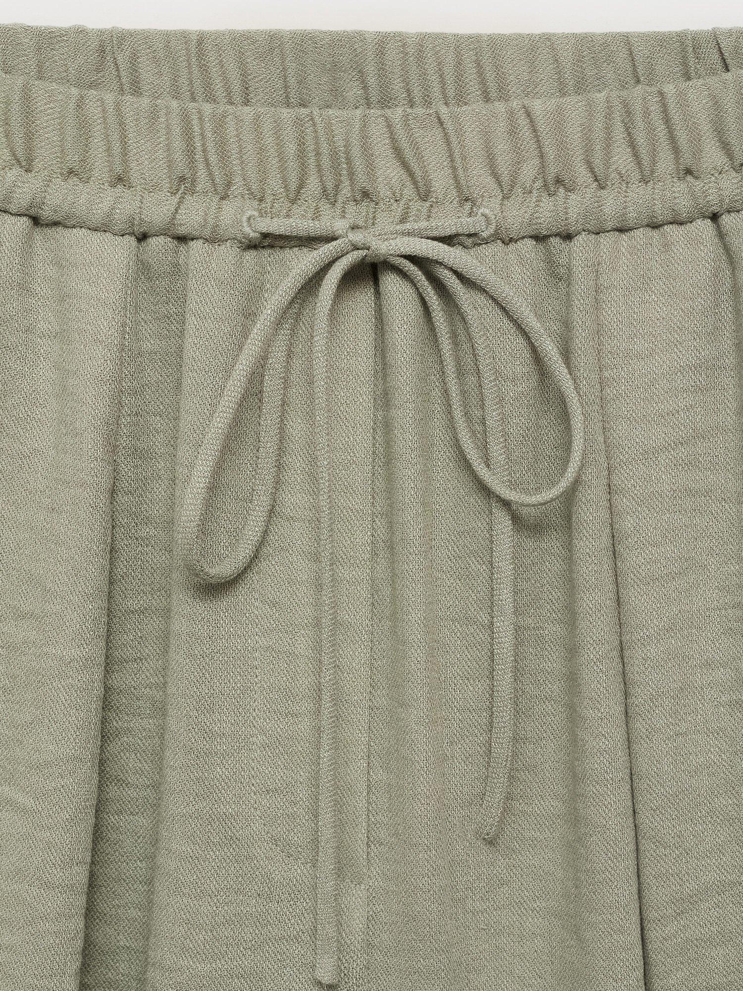 Product image 8 of 8, which shows Mango Salvia Tie Waist Trousers, Aqua, L