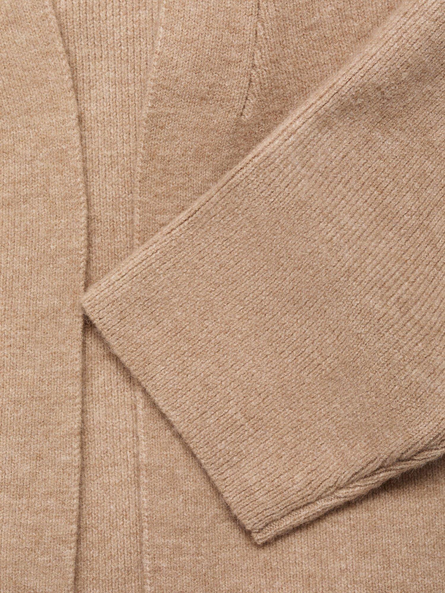 Product image 8 of 8, which shows Mango Ringon Open Neck Coat, Beige, L