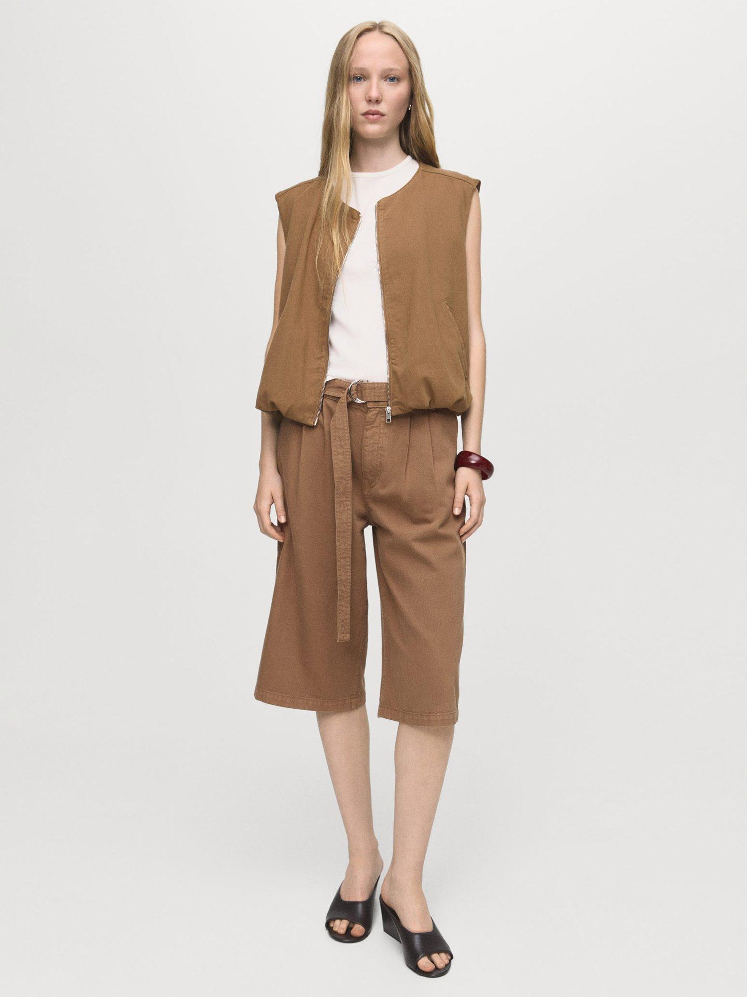 Product image 2 of 9, which shows Mango Doris Longline Shorts, Brown, 10