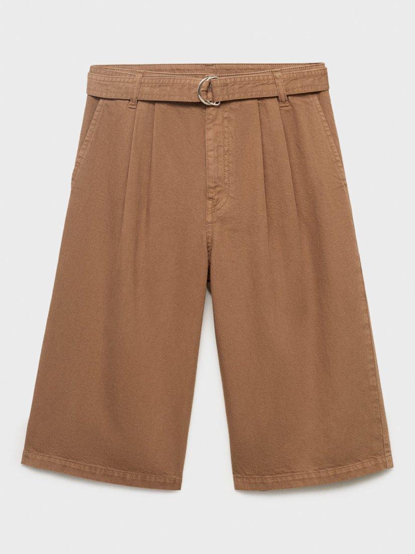Product image 3 of 9, which shows Mango Doris Longline Shorts, Brown, 10