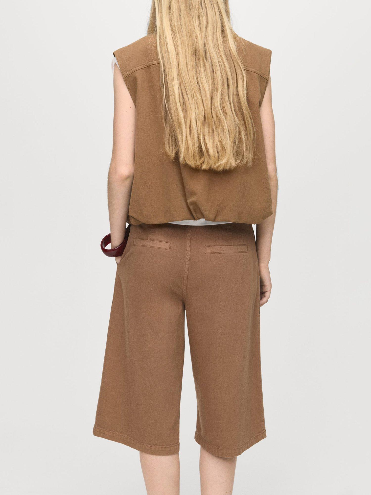 Product image 4 of 9, which shows Mango Doris Longline Shorts, Brown, 10