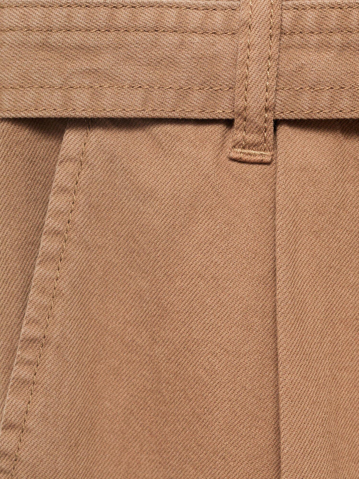 Product image 5 of 9, which shows Mango Doris Longline Shorts, Brown, 10