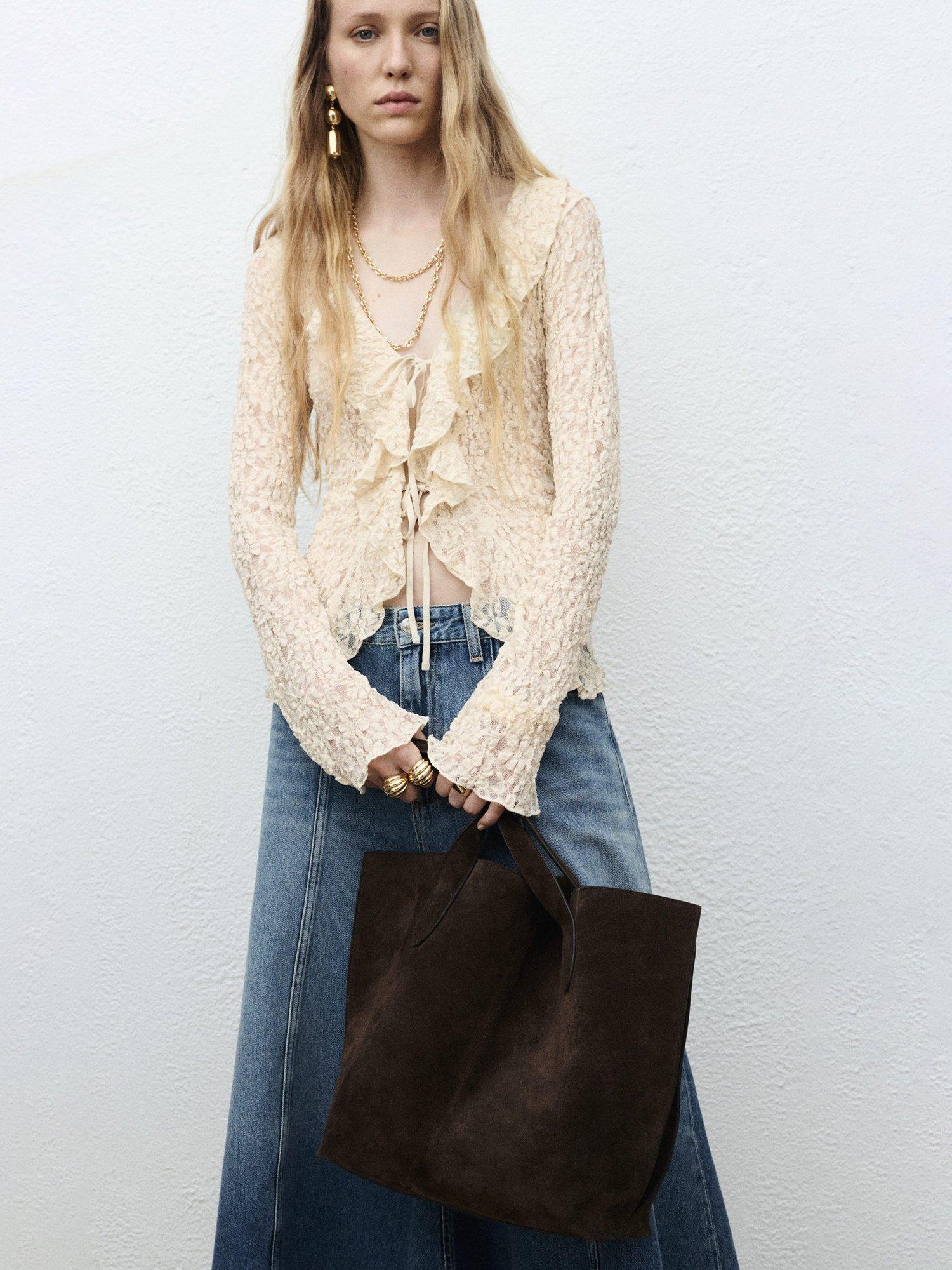 Product image 6 of 7, which shows Mango Alice Denim Skirt, Mid Blue, XS