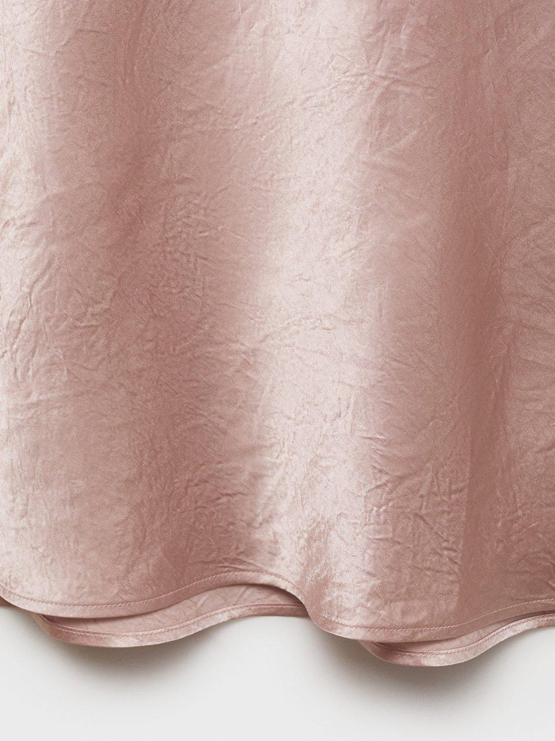 Product image 5 of 7, which shows Mango Raida Satin Skirt, Pastel Pink, XXXL