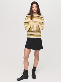 Mango Jana Pleated Mini Skirt, Black, Black