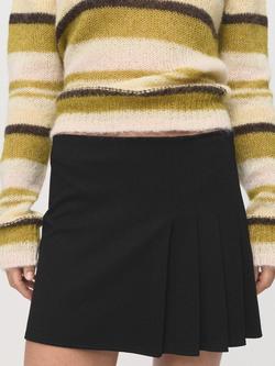 Mango Jana Pleated Mini Skirt, Black - view 2, Black