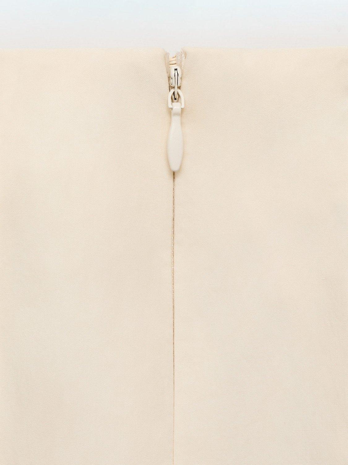 Product image 5 of 7, which shows Mango Patri Pleated Skirt, Cream, 8