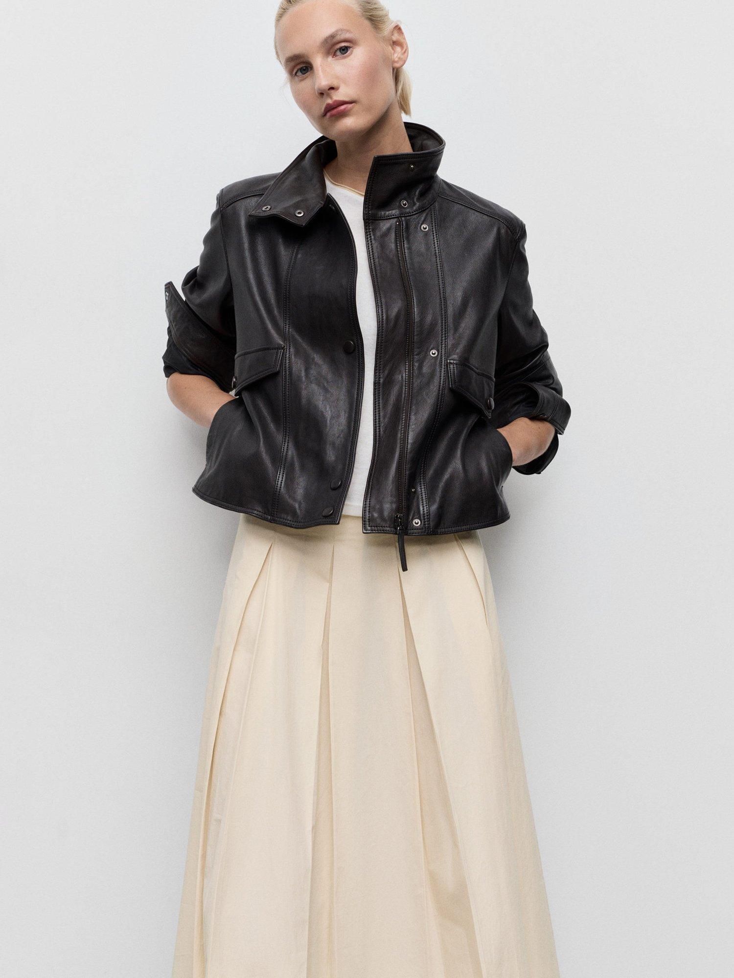 Product image 6 of 7, which shows Mango Patri Pleated Skirt, Cream, 8