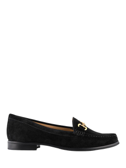 Jones Bootmaker Lex Wide Fit Suede Loafers, Black