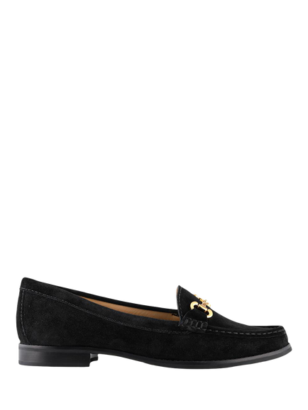 Jones Bootmaker Lex Wide Fit Suede Loafers, Black
