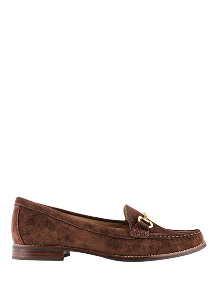 Jones Bootmaker Lex Wide Fit Suede Loafers, Chocolate