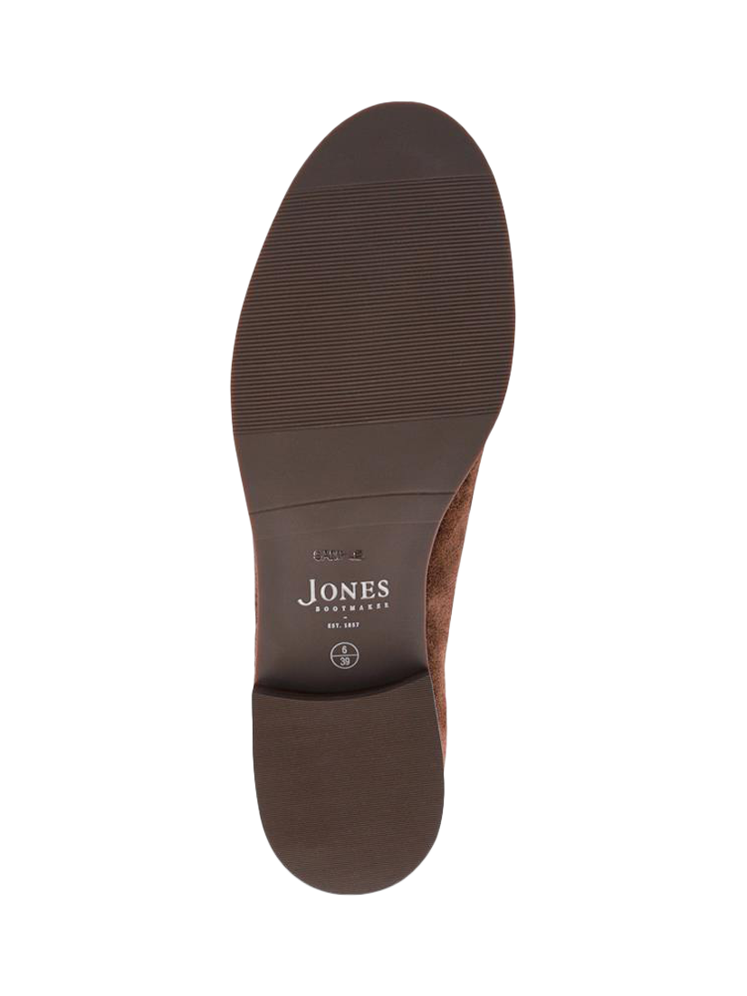 Product image 6 of 6, which shows Jones Bootmaker Lex Wide Fit Suede Loafers, Chocolate, 3W