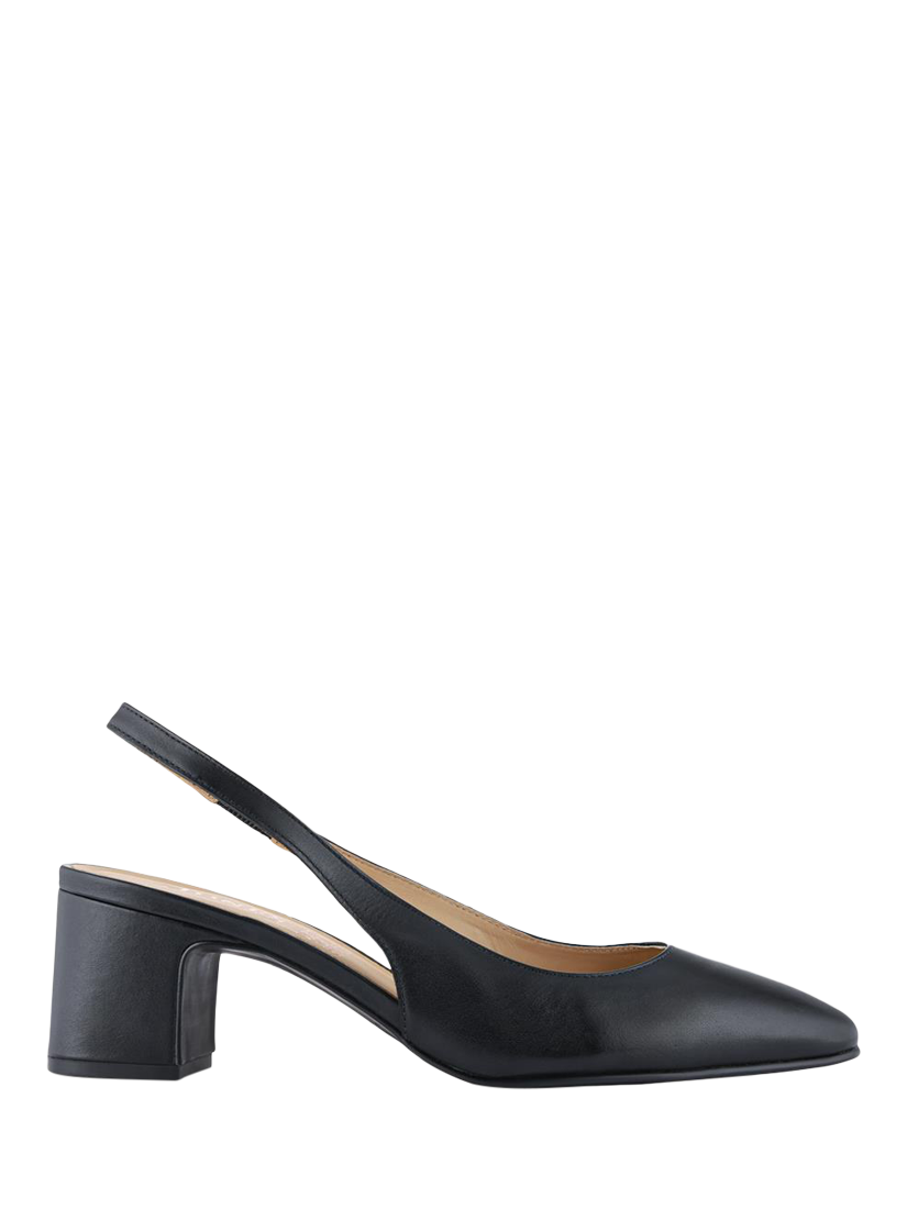Product image 1 of 6, which shows Jones Bootmaker Xayna Leather Slingback Court Shoes, Black, 3