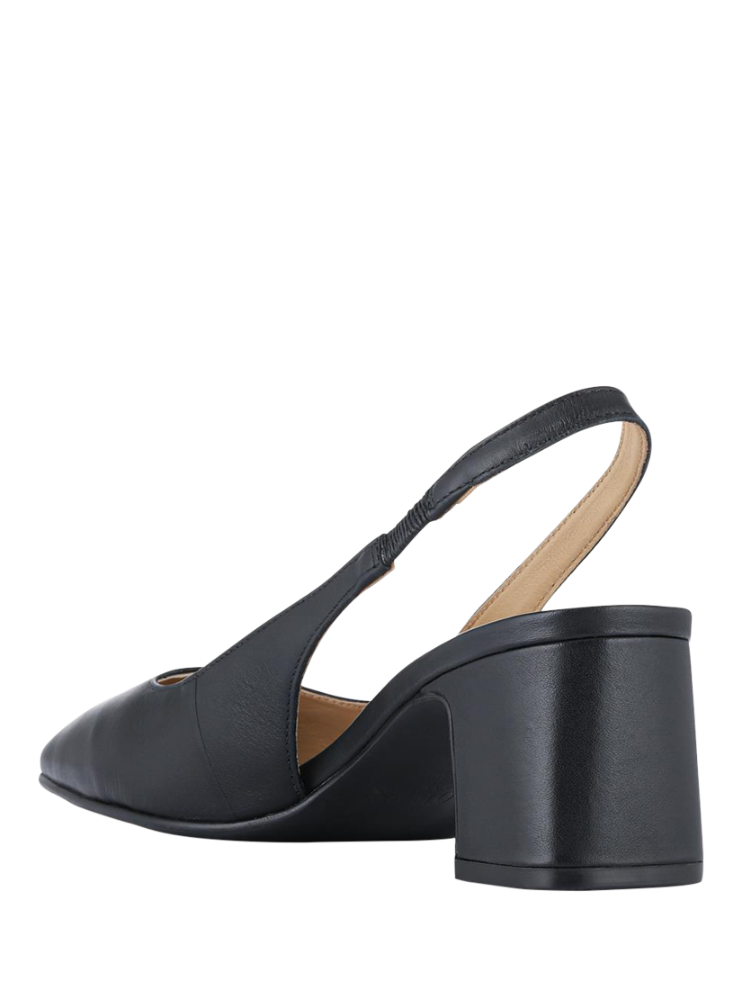 Product image 4 of 6, which shows Jones Bootmaker Xayna Leather Slingback Court Shoes, Black, 3