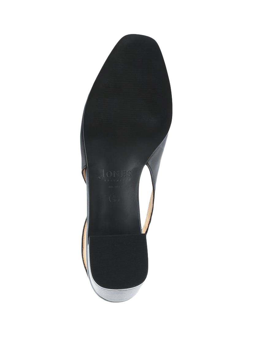 Product image 6 of 6, which shows Jones Bootmaker Xayna Leather Slingback Court Shoes, Black, 3