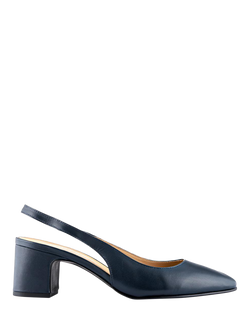 Jones Bootmaker Xayna Leather Slingback Court Shoes, Navy