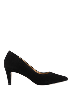 Jones Bootmaker Xena Nubuck Stiletto Heel Court Shoes, Black, Black