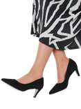 Jones Bootmaker Xena Nubuck Stiletto Heel Court Shoes, Black