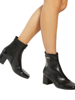 Dune London Oaklee Side Buckle Block Leather Boots - view 2, Black