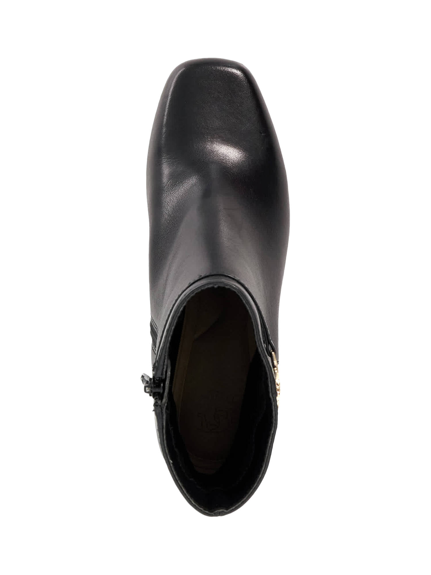 Product image 3 of 6, which shows Dune London Oaklee Side Buckle Block Leather Boots, Black, EU36