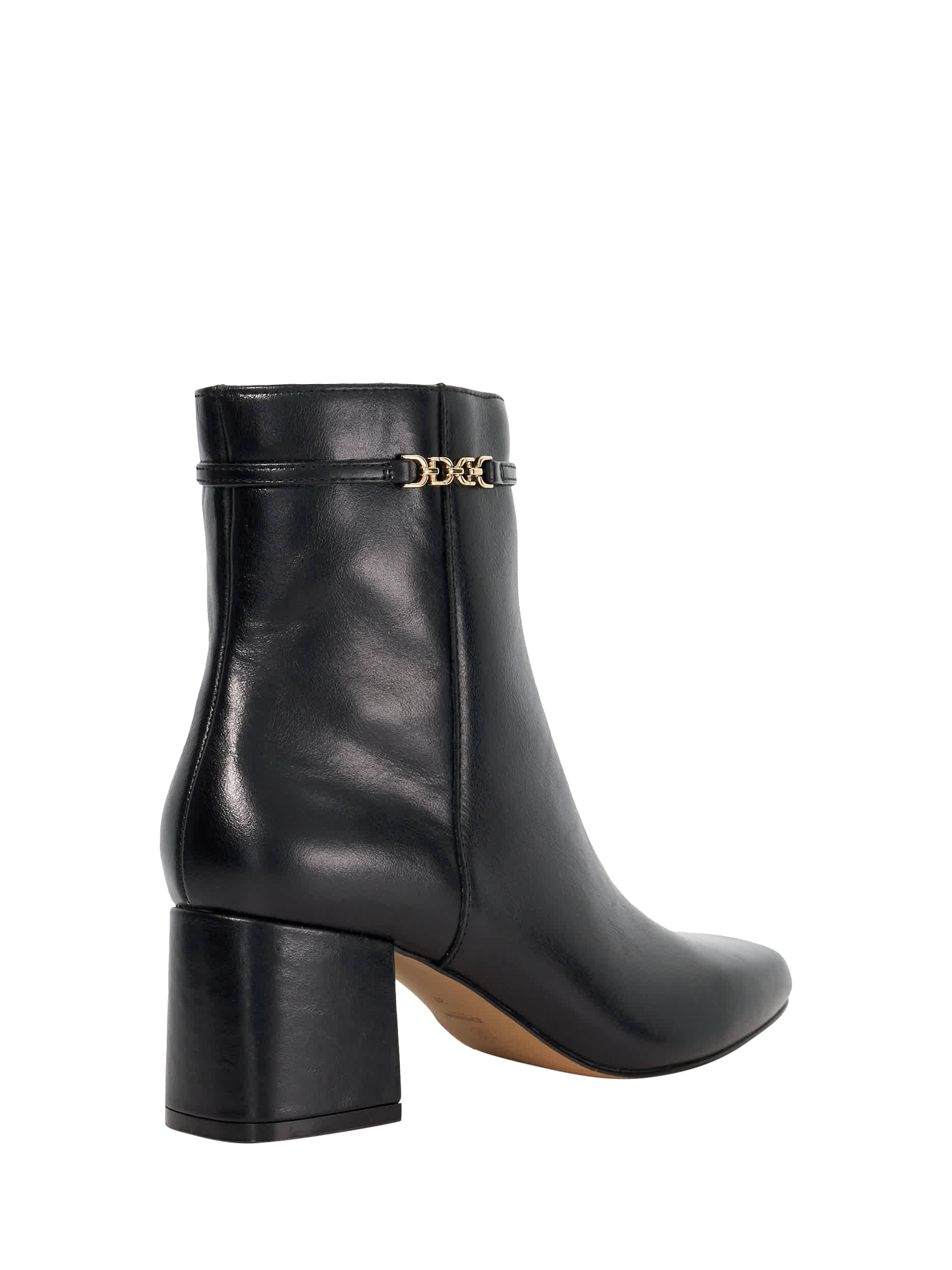 Product image 5 of 6, which shows Dune London Oaklee Side Buckle Block Leather Boots, Black, EU36