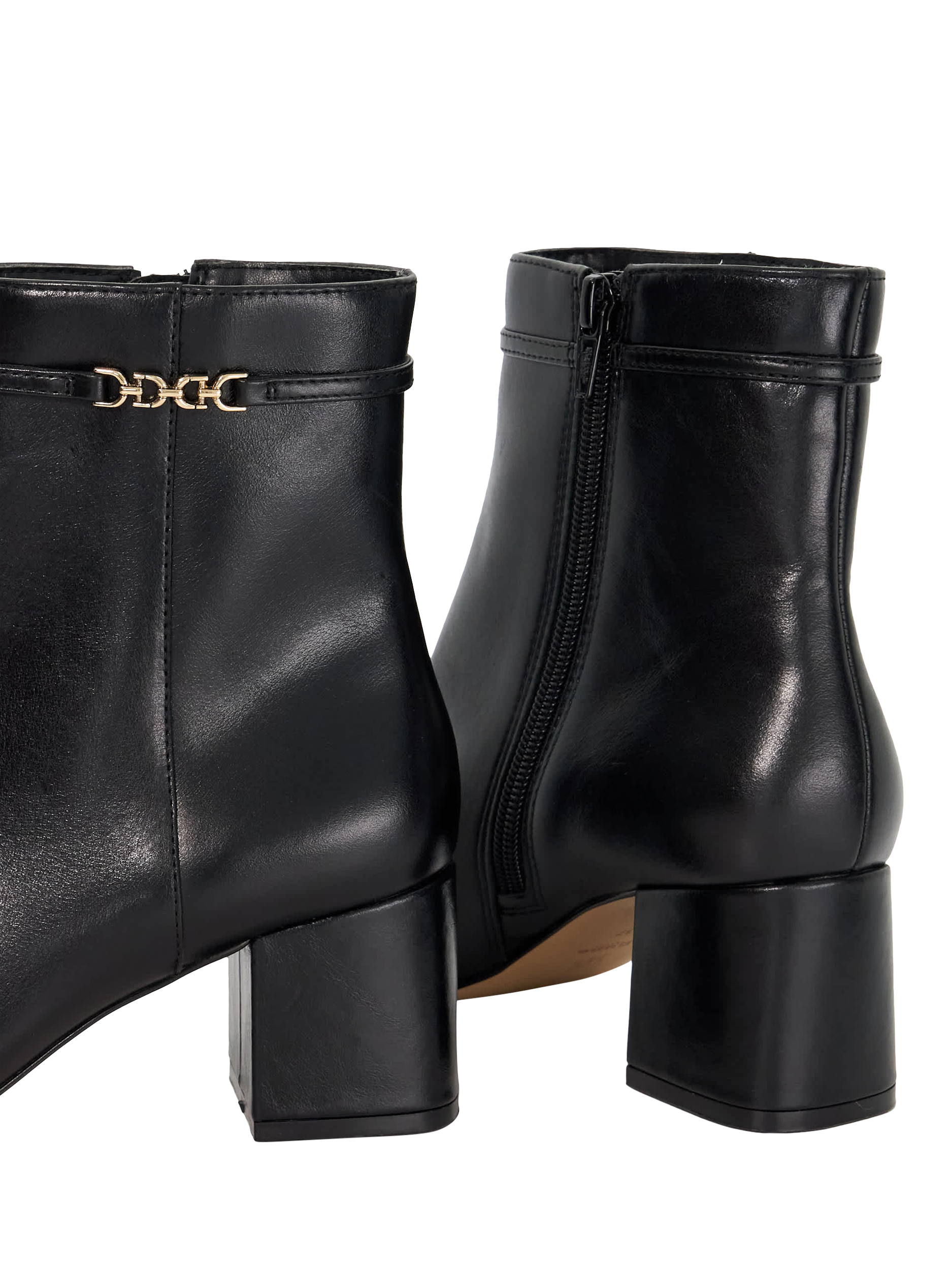 Product image 6 of 6, which shows Dune London Oaklee Side Buckle Block Leather Boots, Black, EU36