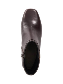 Dune London Oaklee Side Buckle Block Leather Boots - view 2, Brown