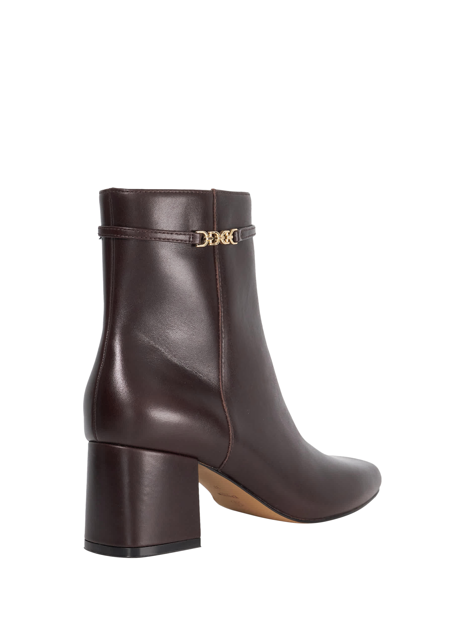 Product image 4 of 5, which shows Dune London Oaklee Side Buckle Block Leather Boots, Brown, EU36