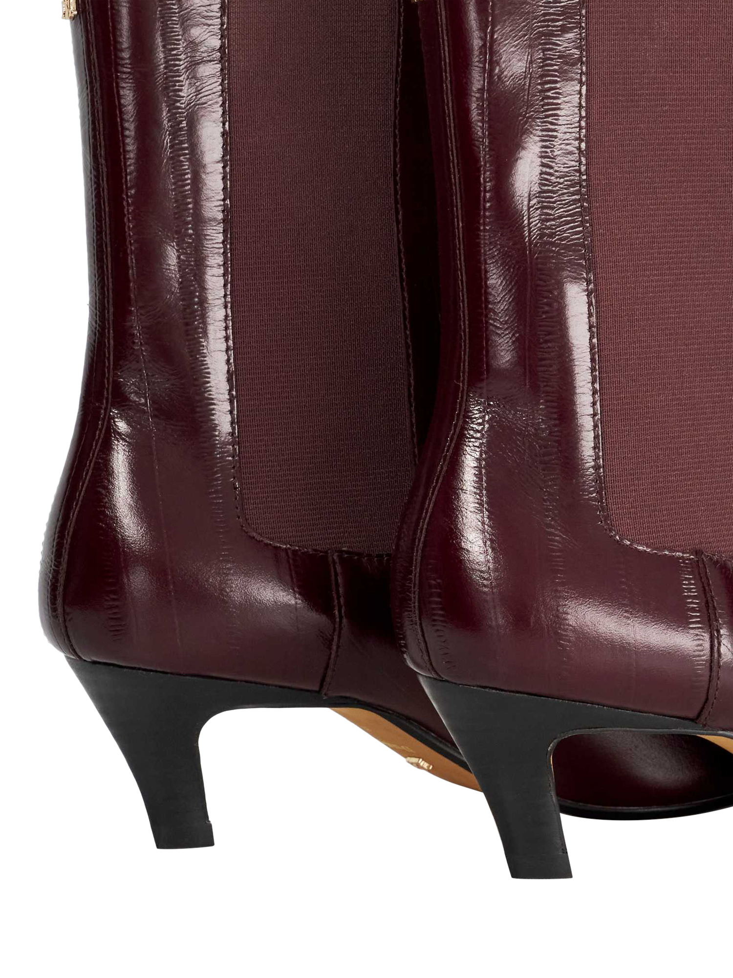 Product image 6 of 6, which shows Dune London Odele Leather Boots, Dark Red, EU36