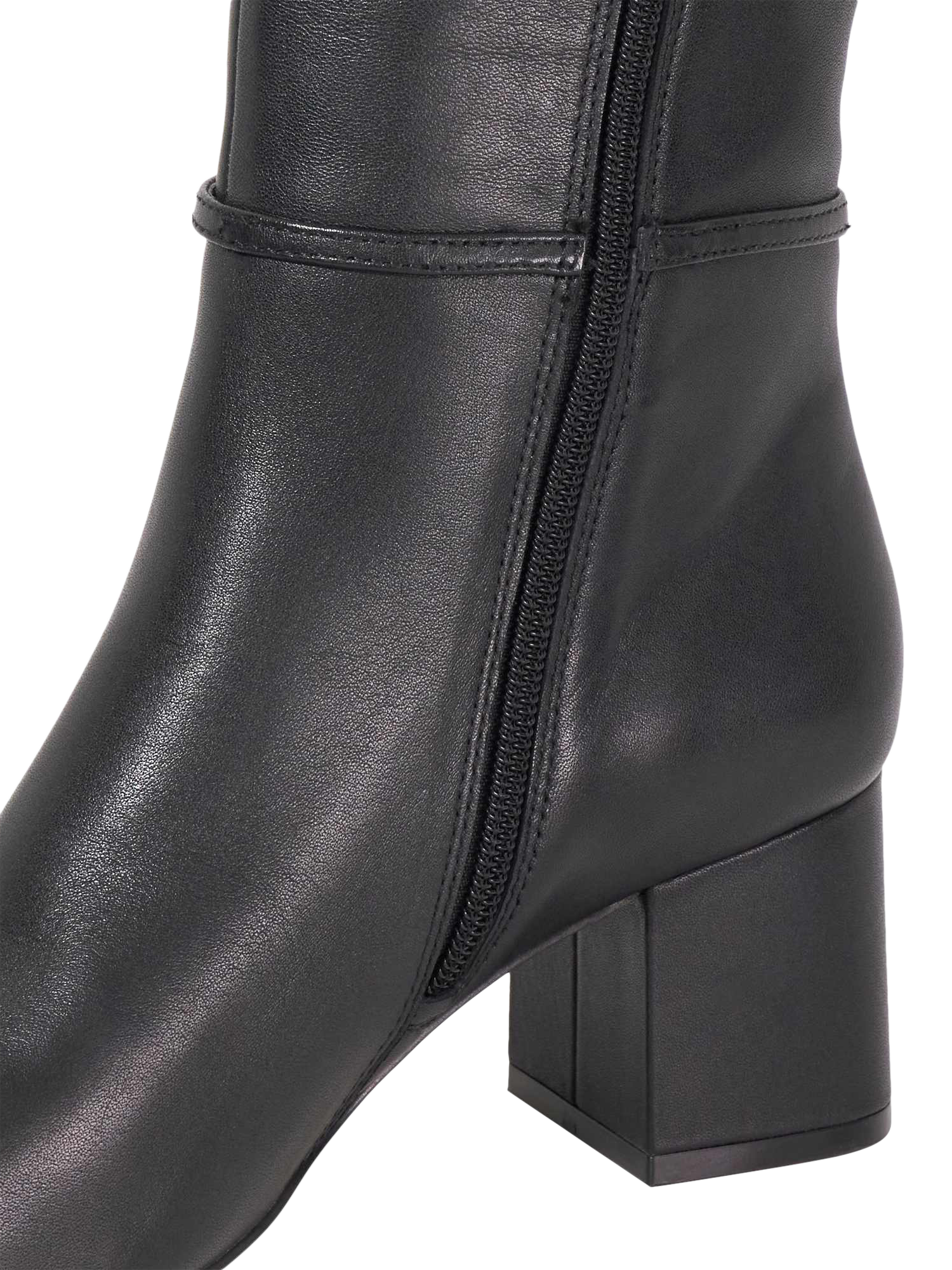 Product image 6 of 6, which shows Dune London Sanna Leather Knee High Boots, Black, EU36