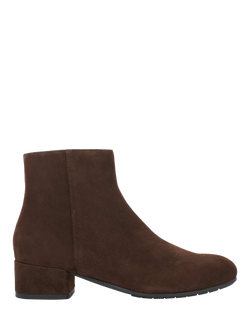 Dune London Pippie Suede Block Heel Ankle Boots, Brown