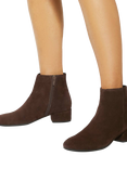 Dune London Pippie Suede Block Heel Ankle Boots, Brown