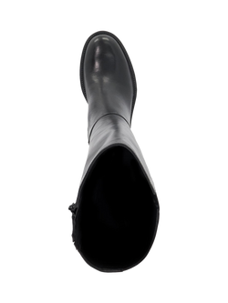 Dune London Taisy Block Heel Knee Length Leather Boots, Black - view 2, Black