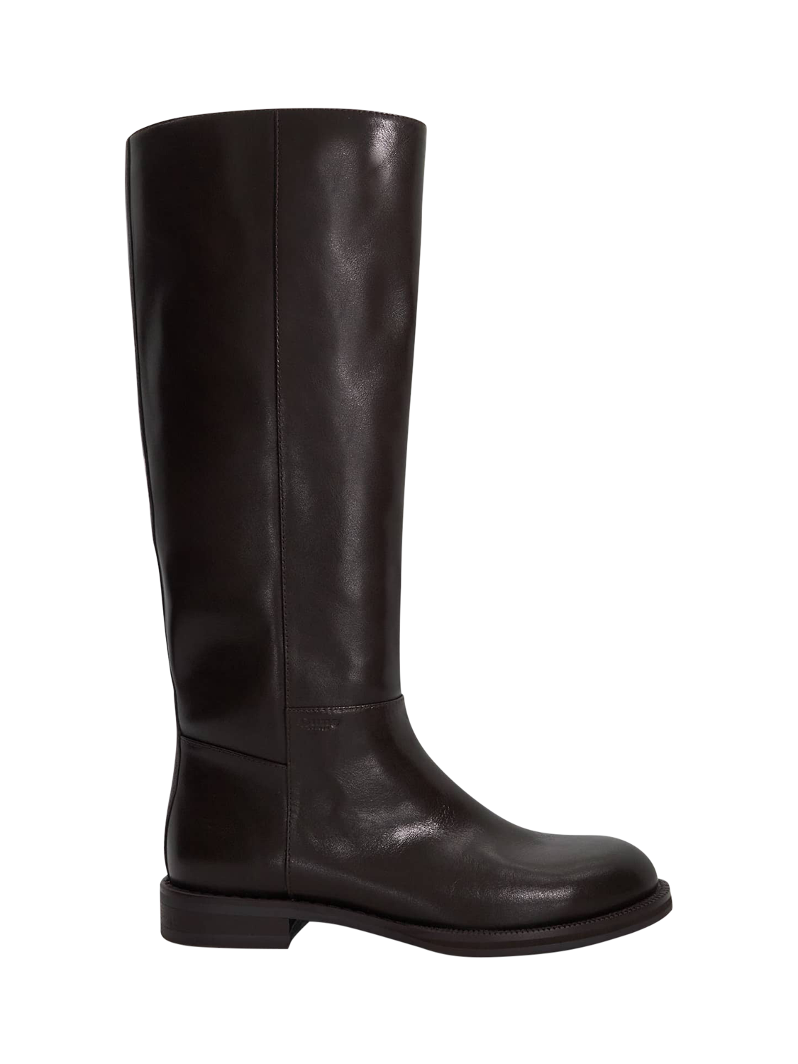 Product image 1 of 5, which shows Dune London Tova Knee Length Leather Boots, Brown, EU36