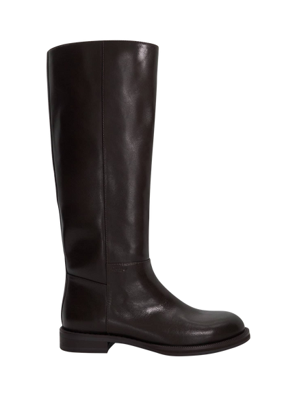 Dune London Tova Knee Length Leather Boots, Brown