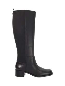 Dune London Turner Leather Knee High Boots, Black