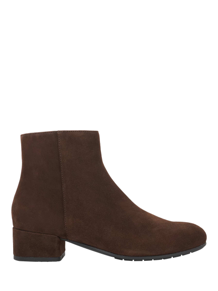 Dune London Wide Fit Pippie Suede Block Heel Ankle Boots, Brown