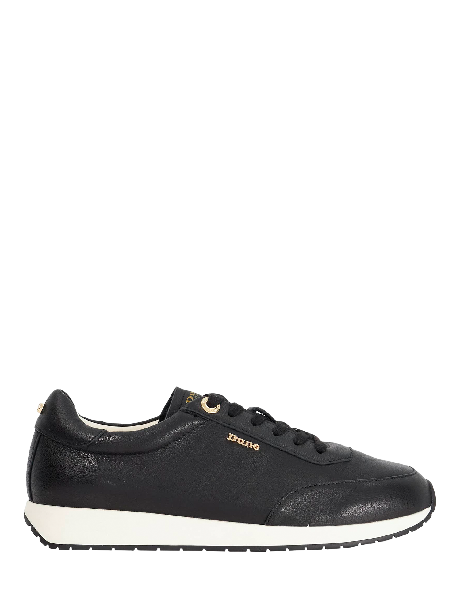 Product image 1 of 6, which shows Dune London Ettah Leather Trainers, Black, 3