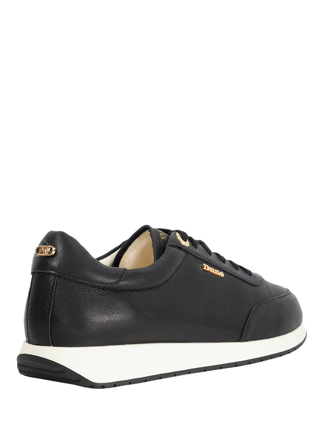 Product image 5 of 6, which shows Dune London Ettah Leather Trainers, Black, 3