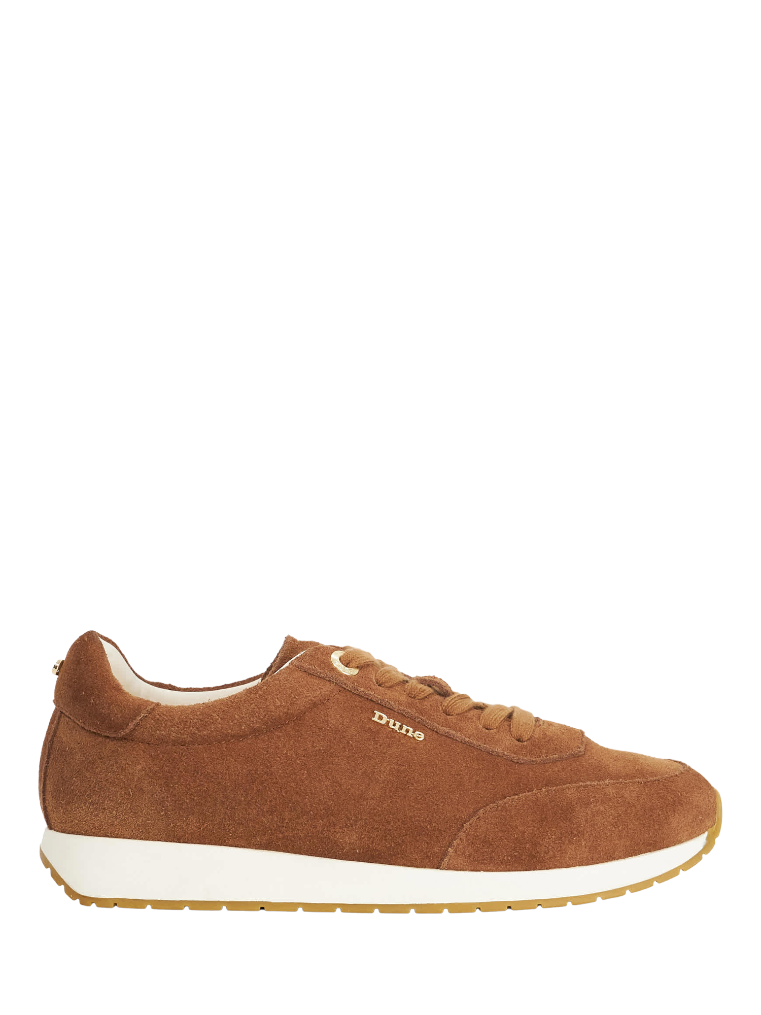 Product image 1 of 6, which shows Dune London Ettah Suede Upper Flatform Heel, Dark Tan, EU36