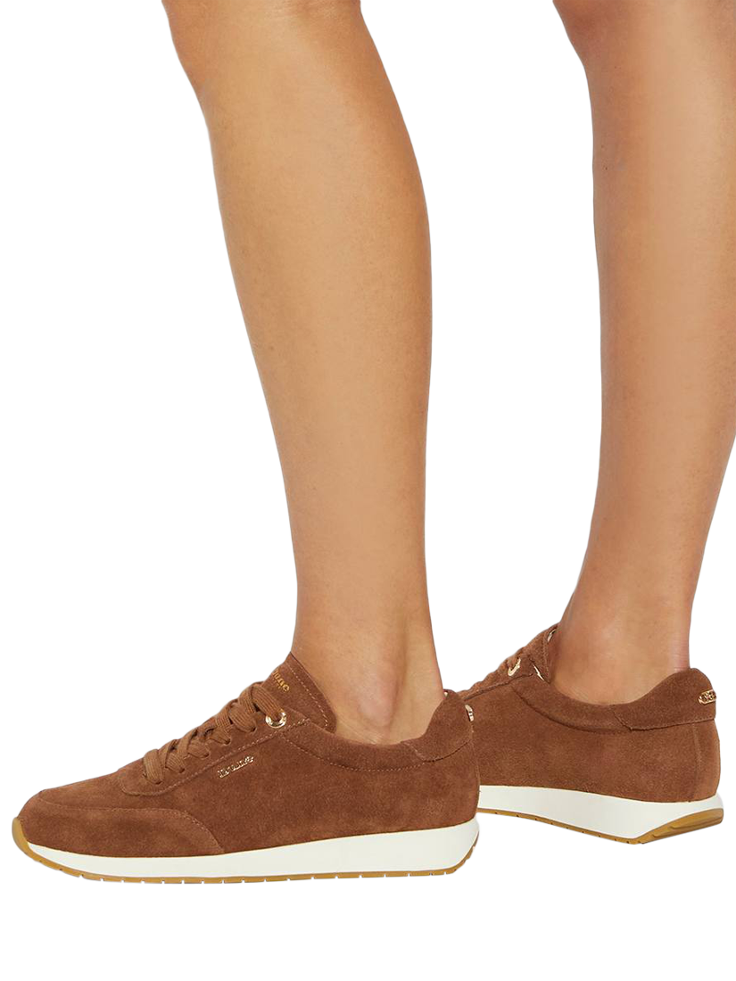Product image 2 of 6, which shows Dune London Ettah Suede Upper Flatform Heel, Dark Tan, EU36